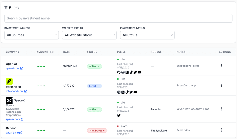 Track your portfolio